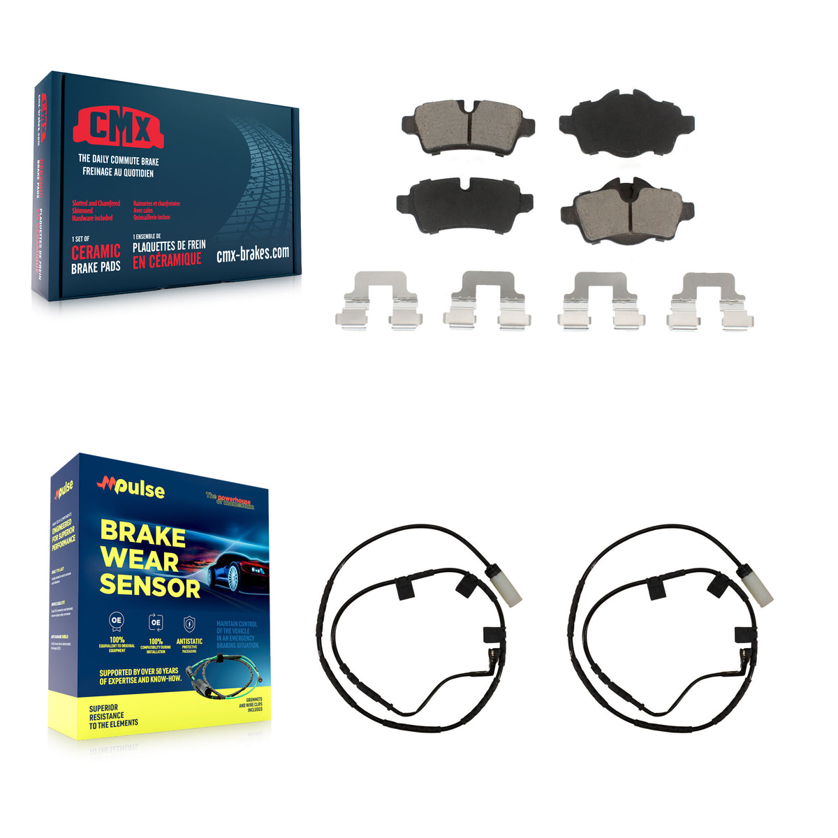 Rear Ceramic Disc Brake Pads And Wear Sensors Kit For Mini Cooper KCW-100895