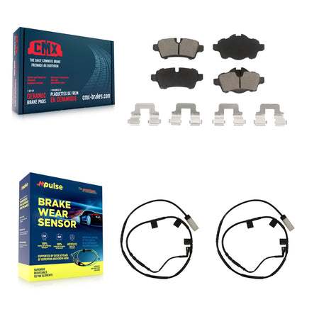 Rear Ceramic Disc Brake Pads And Wear Sensors Kit For Mini Cooper KCW-100895