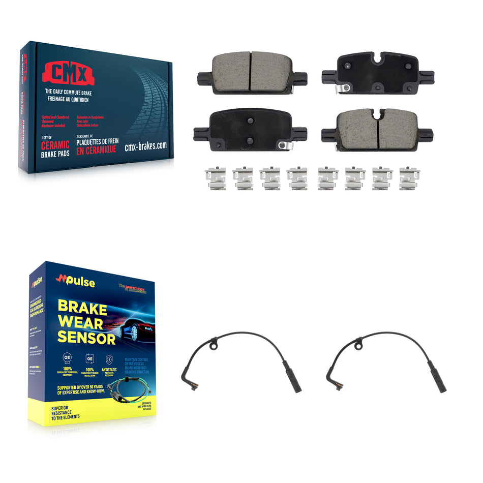 Rear Ceramic Brake Pad & Wear Sensor Kit For Chevrolet GMC Silverado 1500 Sierra Colorado KCW-100908