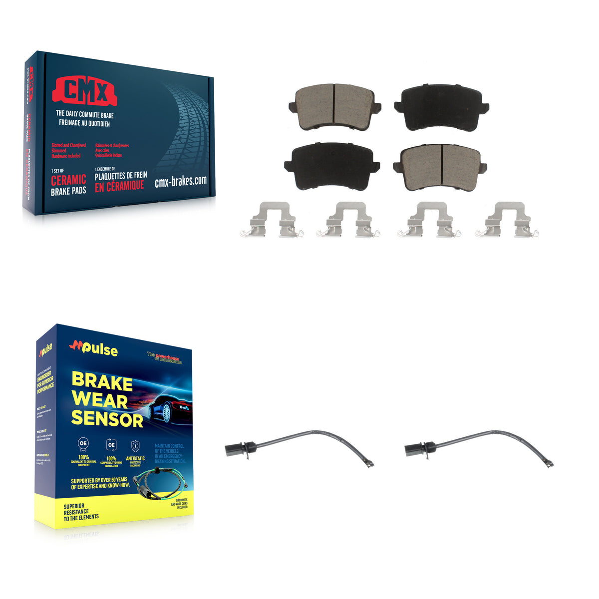 Rear Ceramic Disc Brake Pads And Wear Sensors Kit For 2015 Audi Q5 KCW-100924