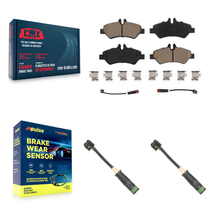 Rear Ceramic Brake Pad Extra Wear Sensor Kit For Mercedes-Benz Sprinter 3500 Freightliner KCW-100934