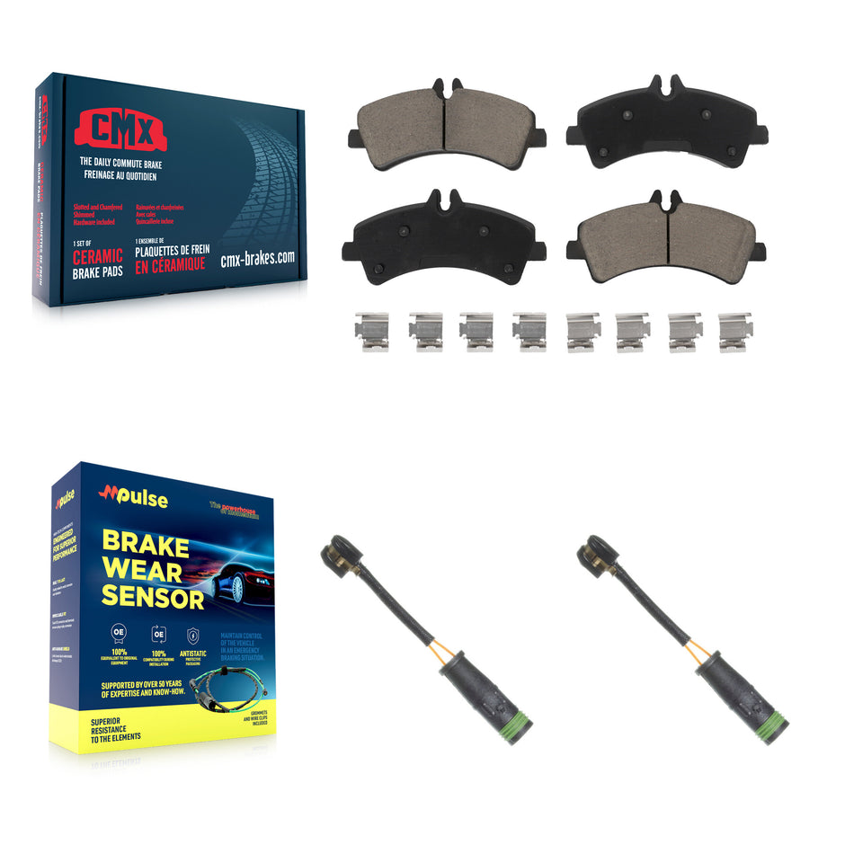 Rear Ceramic Disc Brake Pads Wear Sensor Kit For Mercedes-Benz Sprinter 3500 Freightliner KCW-100935