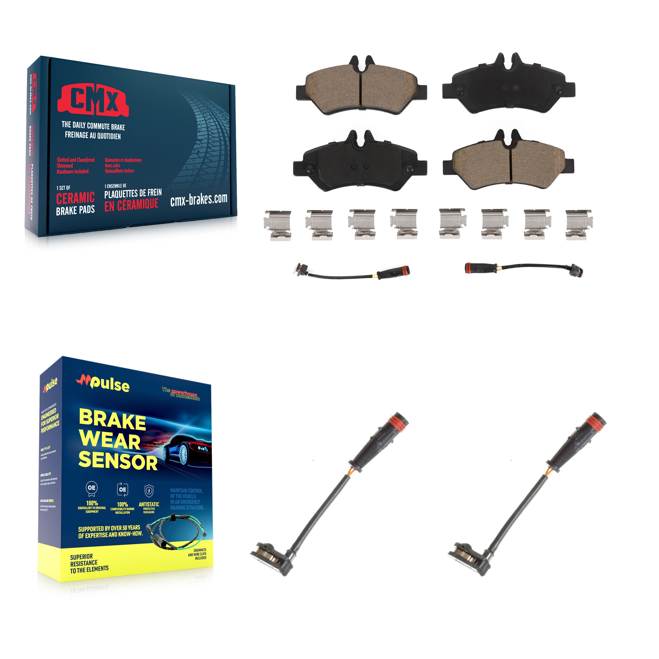 Rear Ceramic Brake Pad & Extra Wear Sensor Kit For Mercedes-Benz Sprinter 2500 3500 Dodge KCW-100936