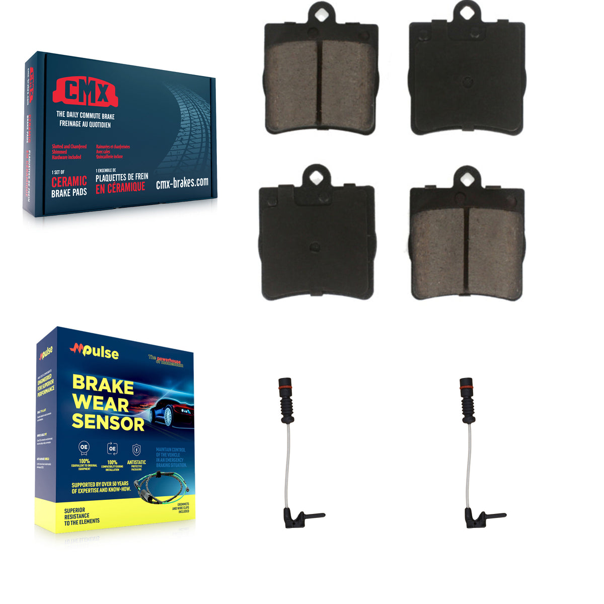 Rear Ceramic Brake Pad & Wear Sensor Kit For Chrysler Crossfire Mercedes-Benz SLK230 C230 KCW-100943