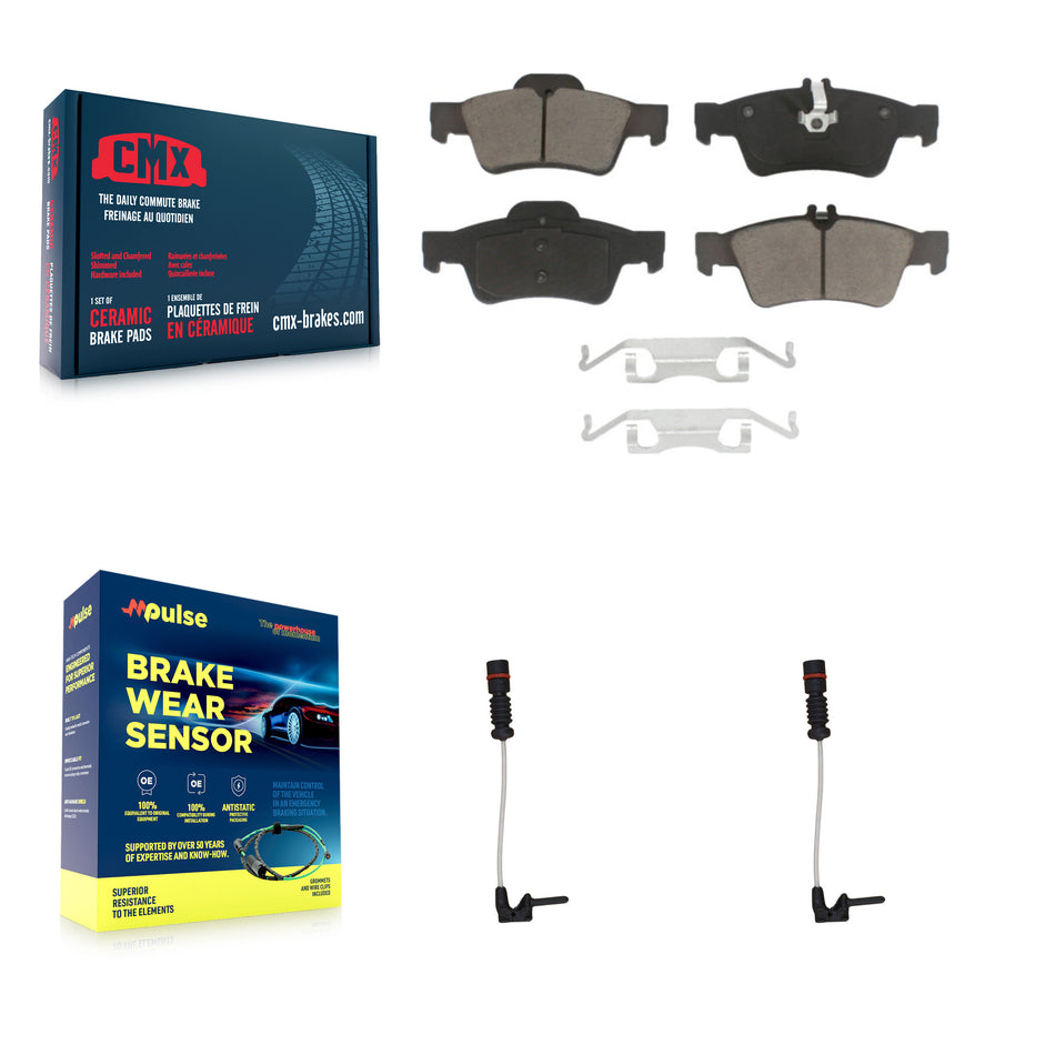 Rear Ceramic Disc Brake Pad & Wear Sensor Kit For 2003 Mercedes-Benz E320 Sedan with 3.2L KCW-100946