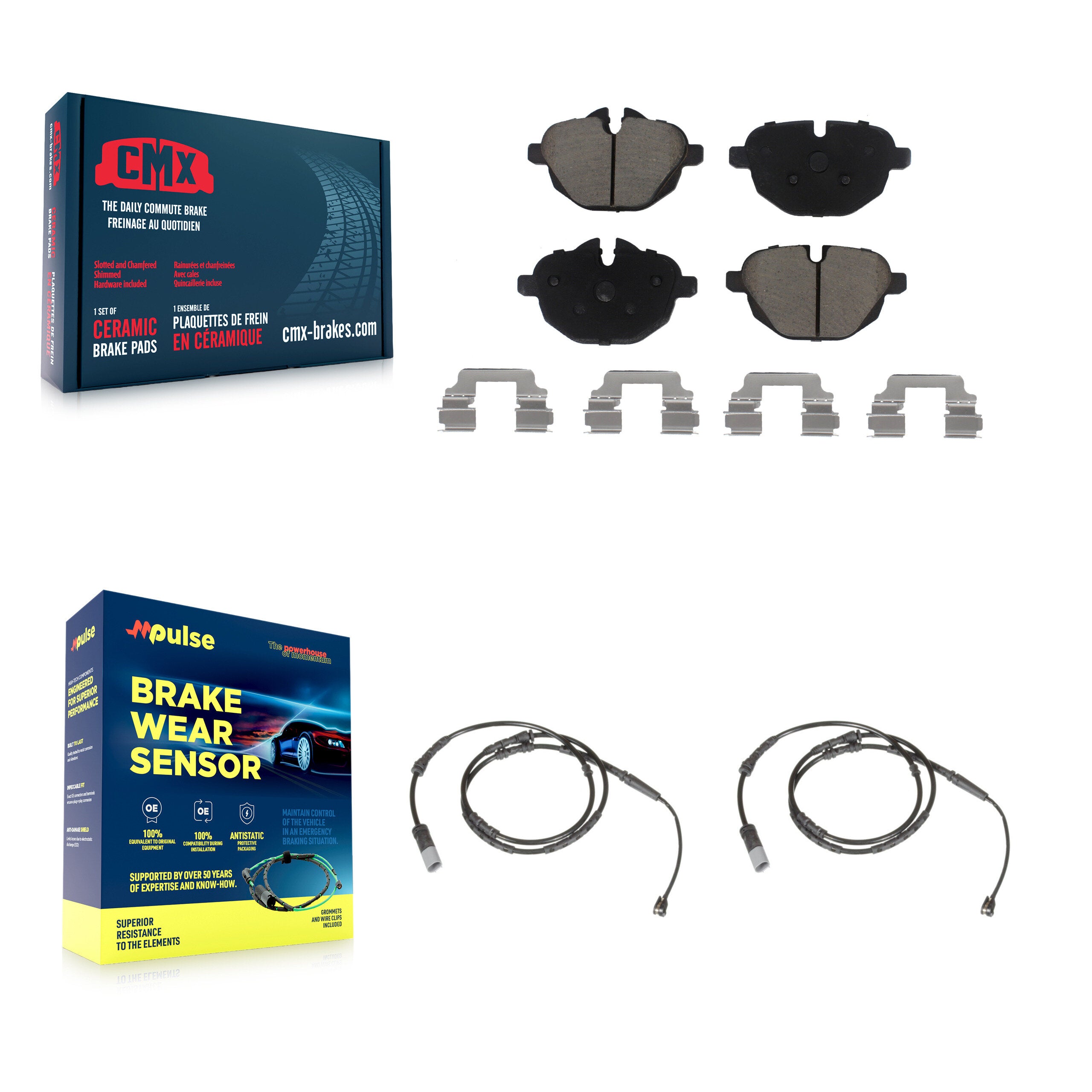 Rear Ceramic Disc Brake Pads And Wear Sensors Kit For BMW X3 X4 KCW-100948