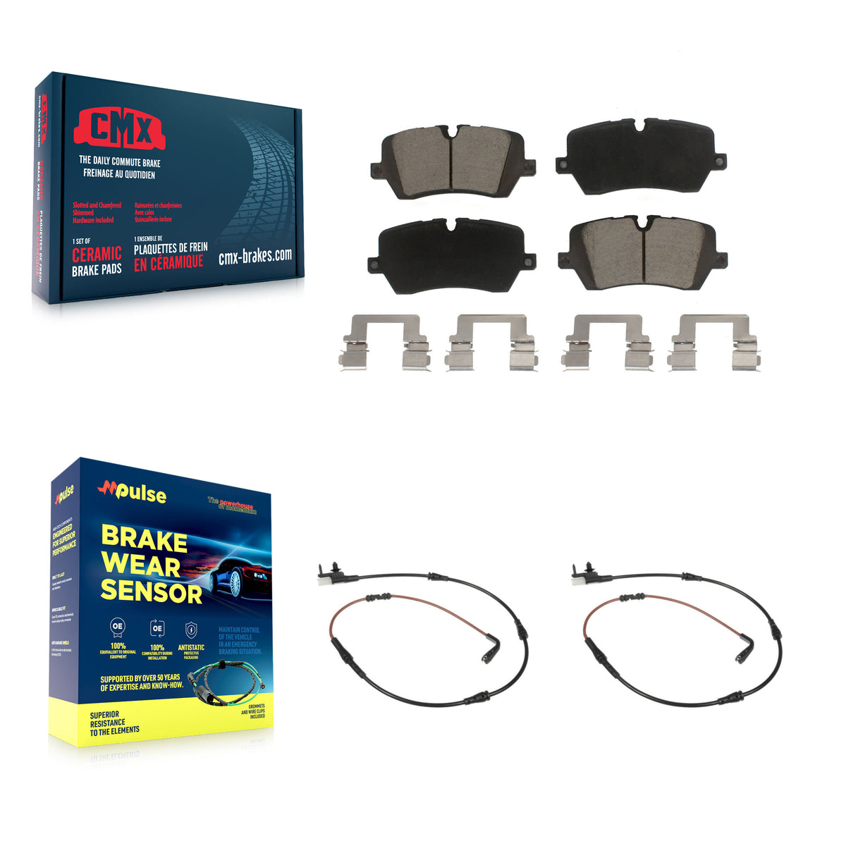 Rear Ceramic Disc Brake Pads And Wear Sensors Kit For Land Rover Range Sport Discovery KCW-100949