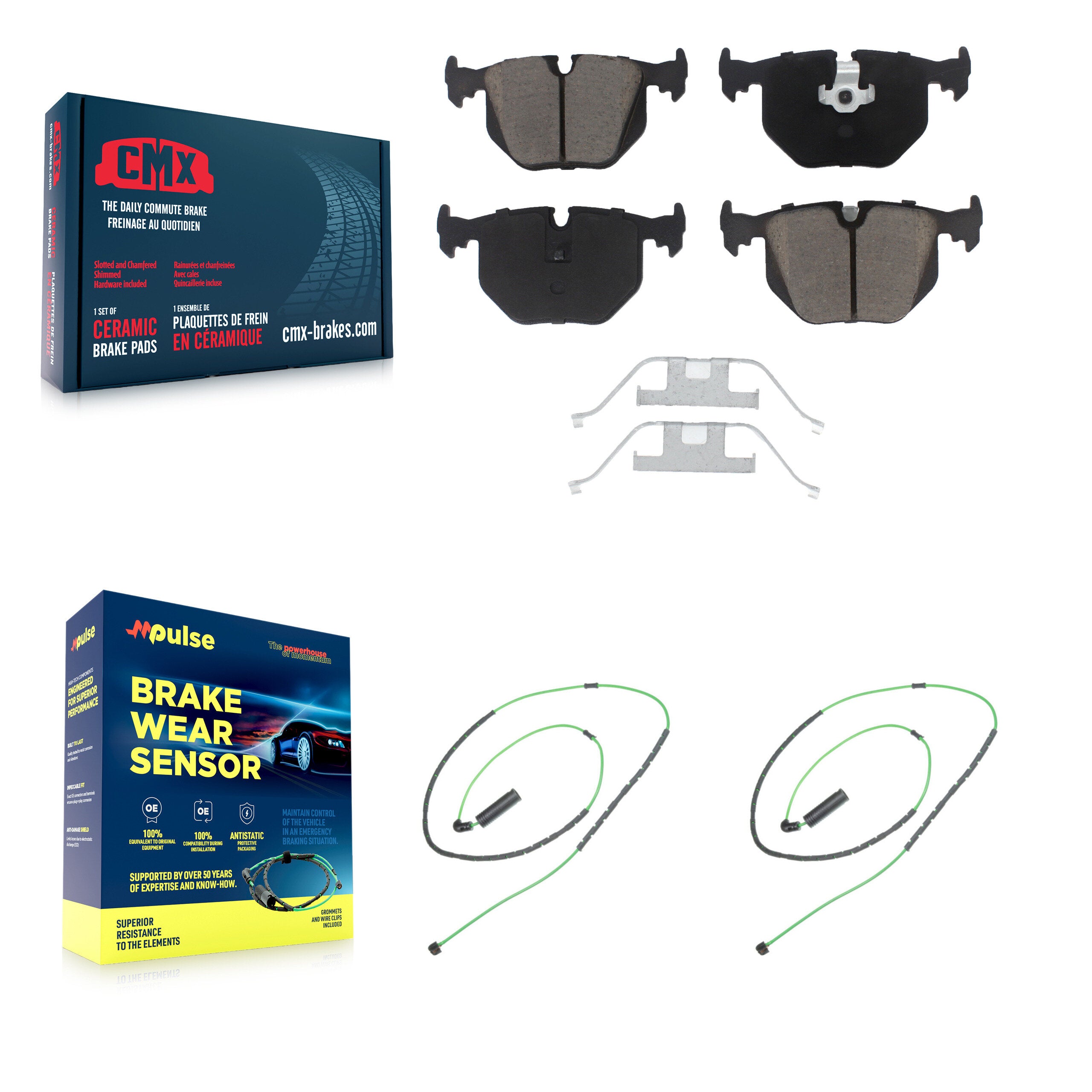 Rear Ceramic Disc Brake Pads And Wear Sensors Kit For 2001-2006 BMW M3 3.2L KCW-100956