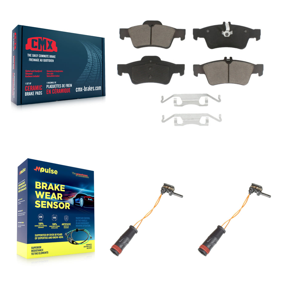 Rear Ceramic Brake Pad & Wear Sensor Kit For Mercedes-Benz E350 E550 S550 E400 SL500 E250 KCW-100968