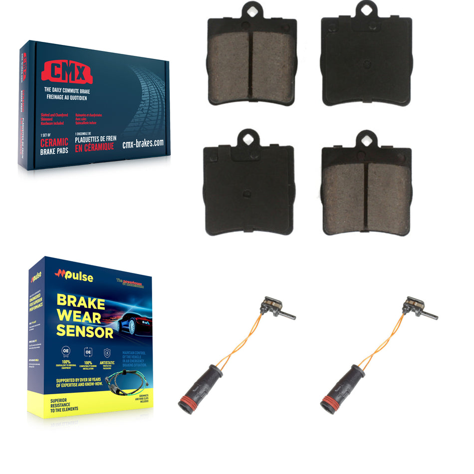 Rear Ceramic Disc Brake Pads And Wear Sensors Kit For Mercedes-Benz C230 C240 KCW-100973