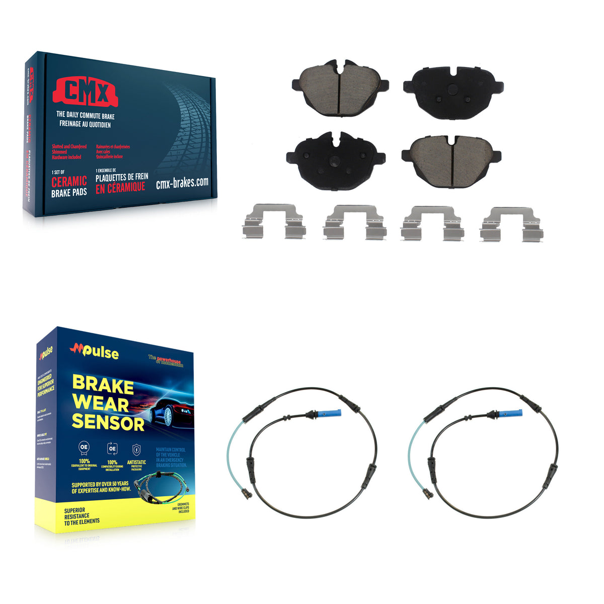 Rear Ceramic Disc Brake Pads And Wear Sensors Kit For BMW 530i xDrive 530e 540d KCW-100991