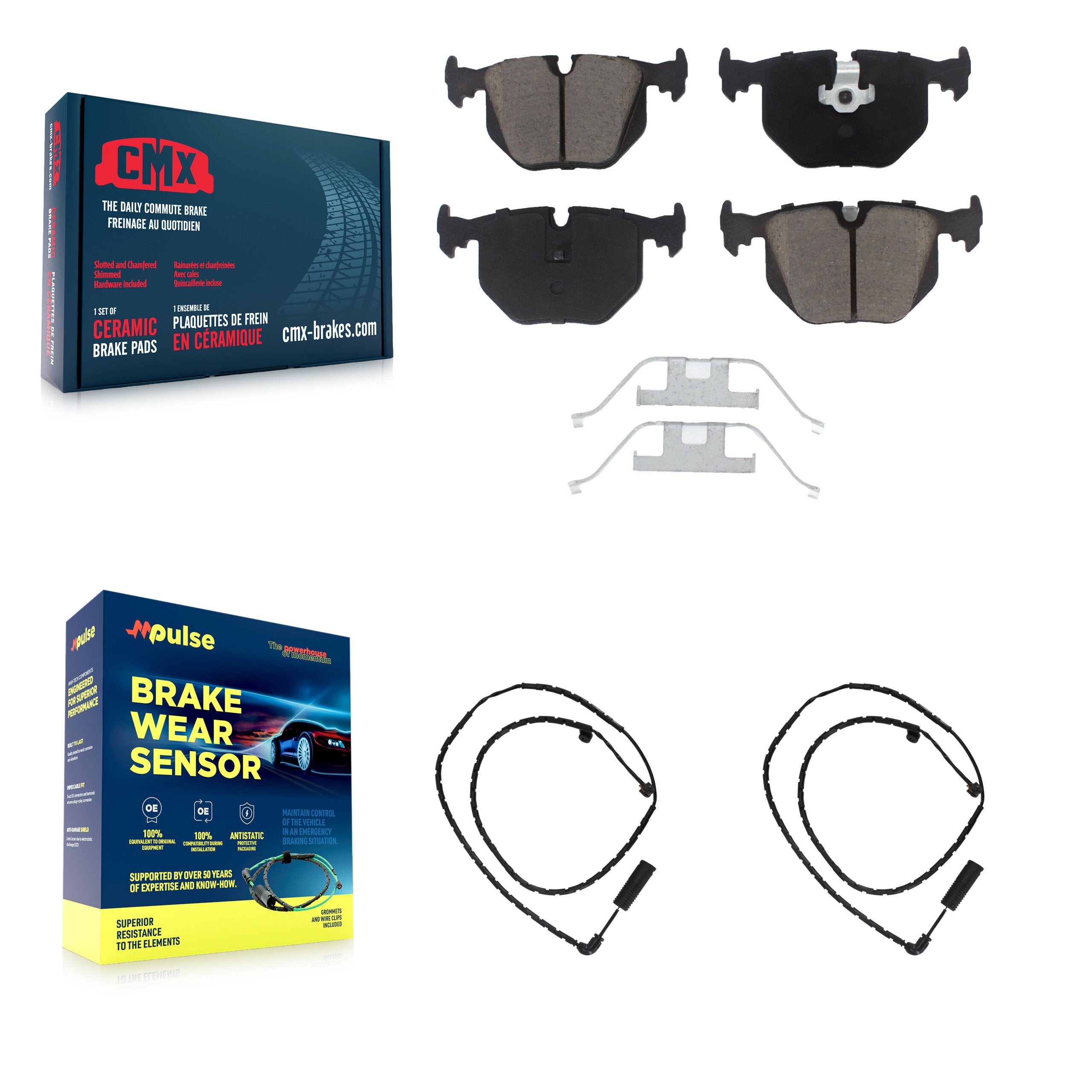 Rear Ceramic Disc Brake Pads And Wear Sensors Kit For Land Rover Range KCW-100992