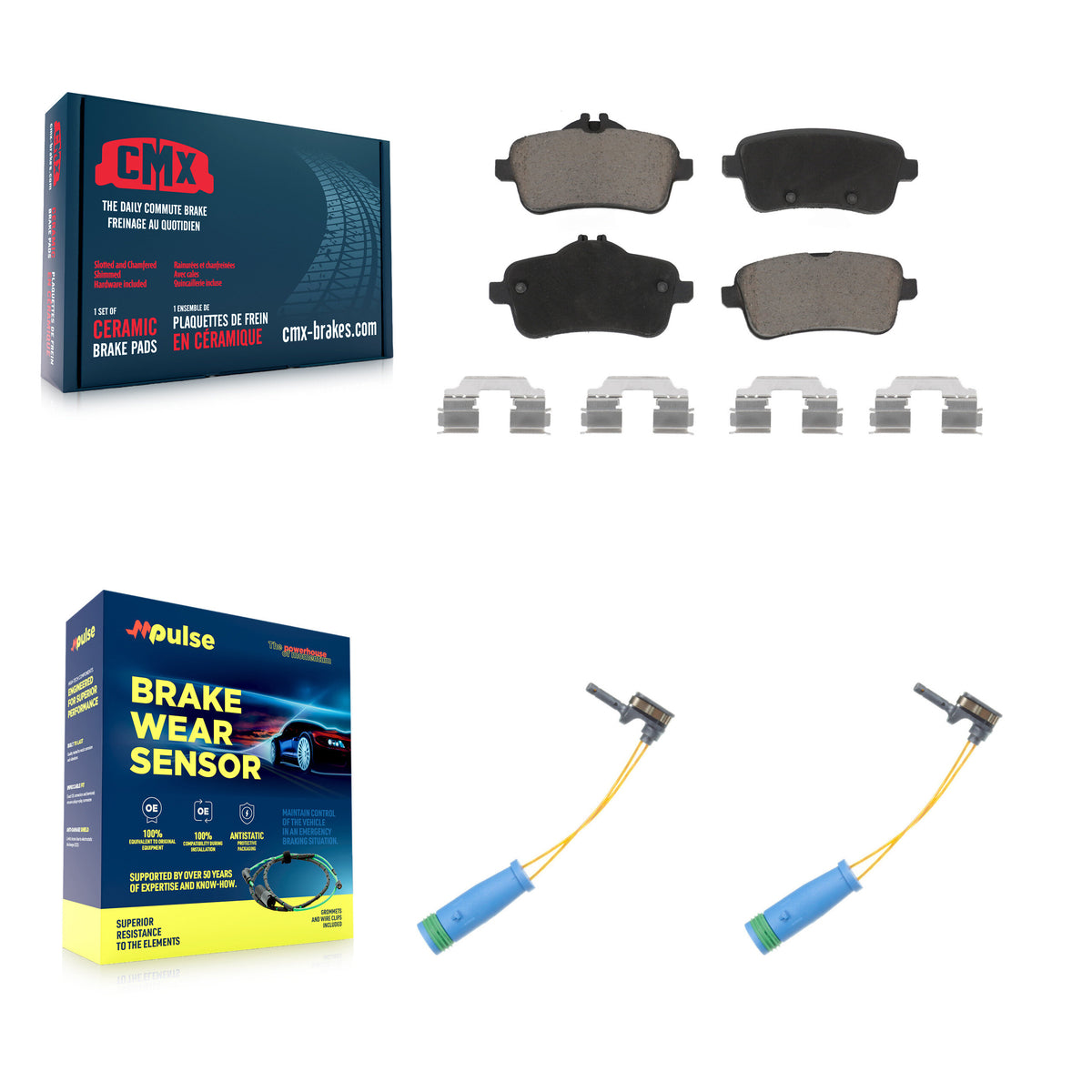 Rear Ceramic Disc Brake Pads & Wear Sensor Kit For 2014-2019 Mercedes-Benz CLA45 AMG 2.0L KCW-100996