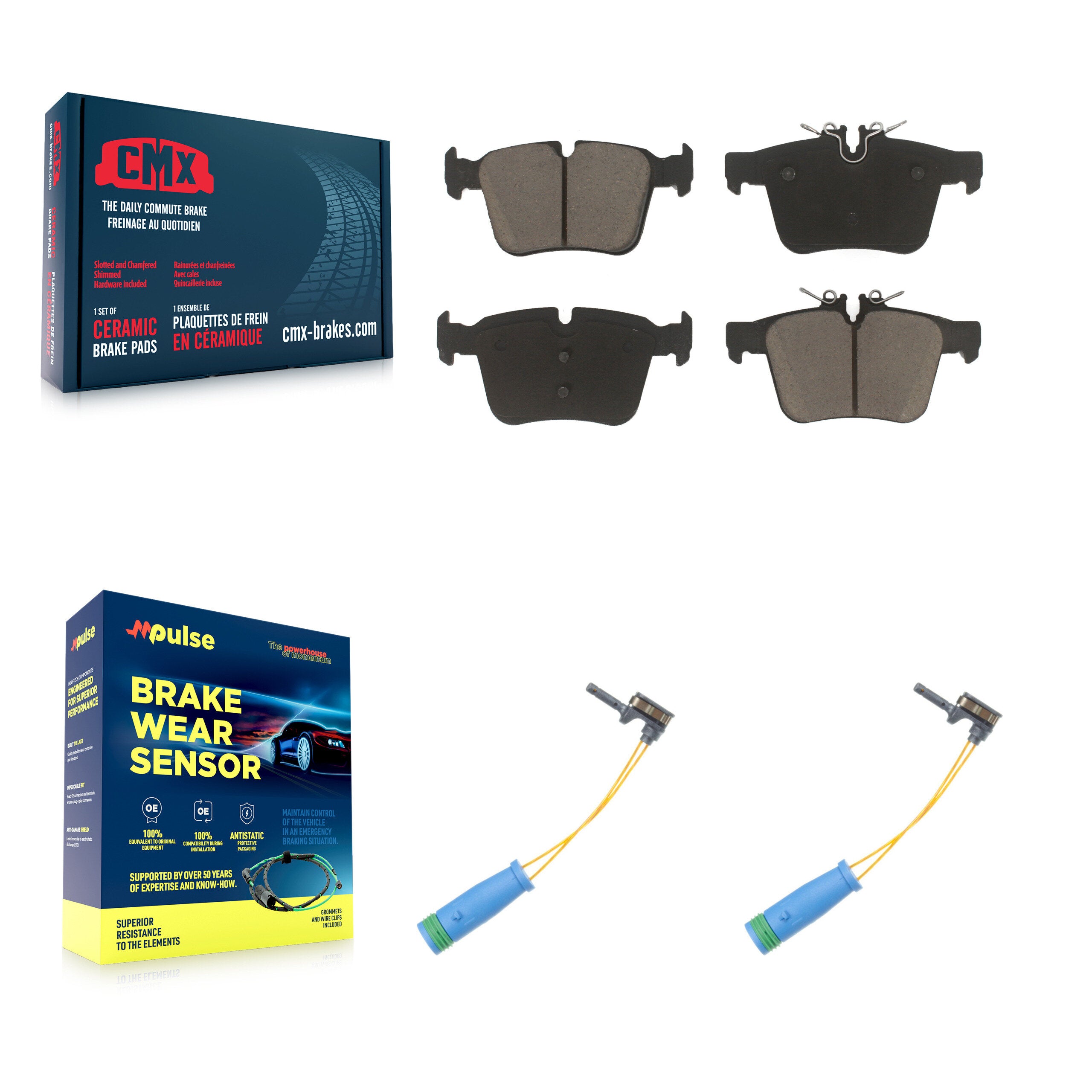 Rear Ceramic Disc Brake Pads And Wear Sensors Kit For Mercedes-Benz C300 C400 C350e KCW-100997