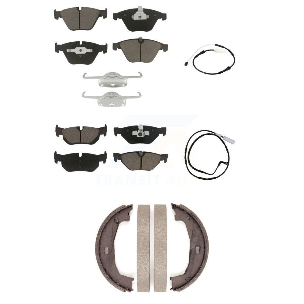 Front Rear Ceramic Disc Brake Pads And Wear Sensors Kit (5Pc) For BMW 323i 328i KCW-101039