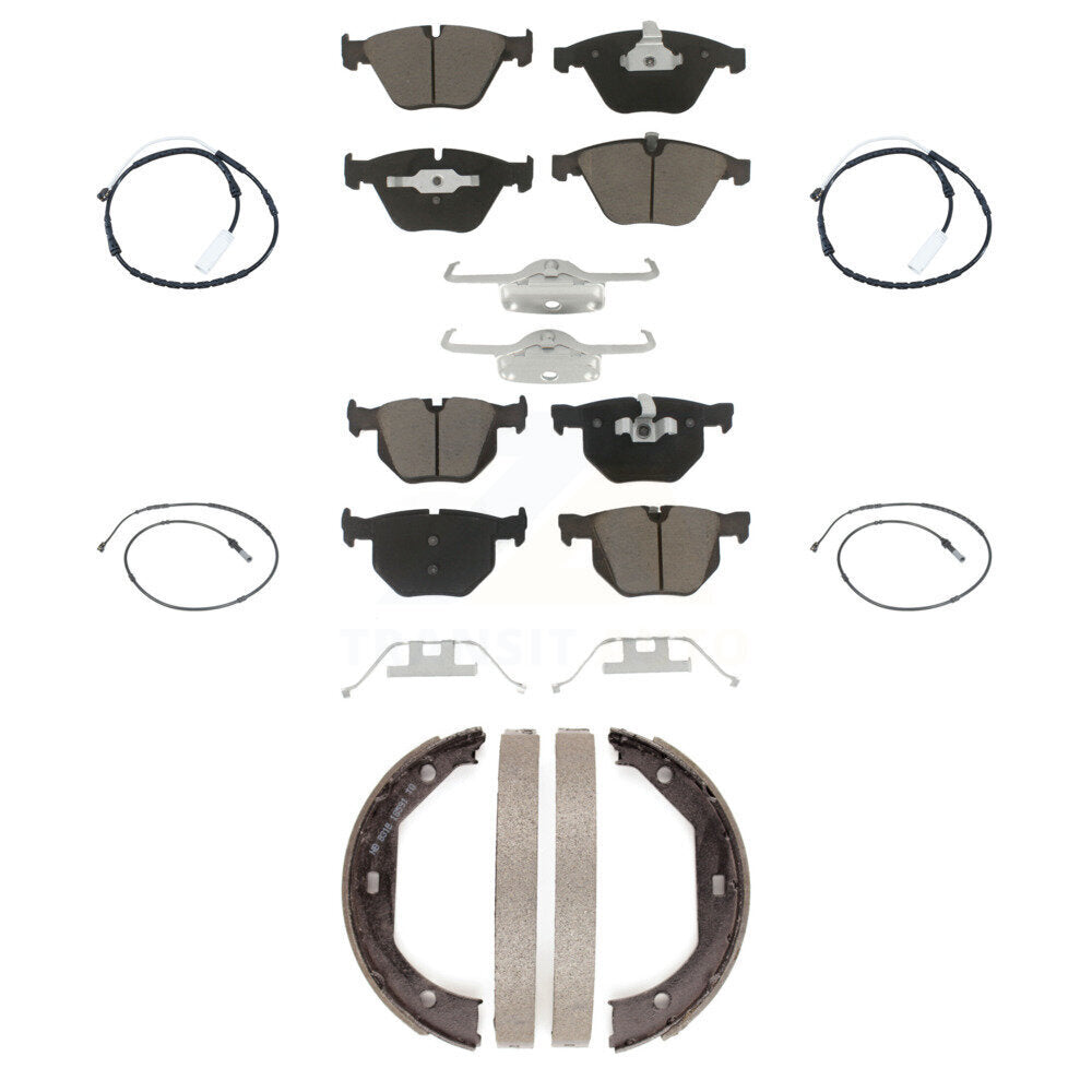 Front Rear Ceramic Disc Brake Pads And Wear Sensors Kit (7Pc) For BMW 335i xDrive KCW-101046