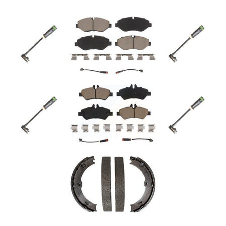 Front Rear Ceramic Brake Pad & Extra Wear Sensor Kit (7Pc) For Freightliner Sprinter 2500 KCW-101047