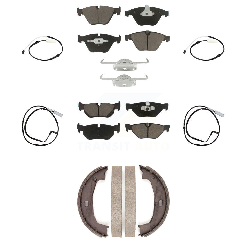 Front Rear Ceramic Disc Brake Pads And Wear Sensors Kit (7Pc) For BMW 323i 328i KCW-101051