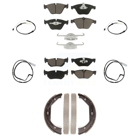 Front Rear Ceramic Disc Brake Pads And Wear Sensors Kit (7Pc) For BMW 328i KCW-101053