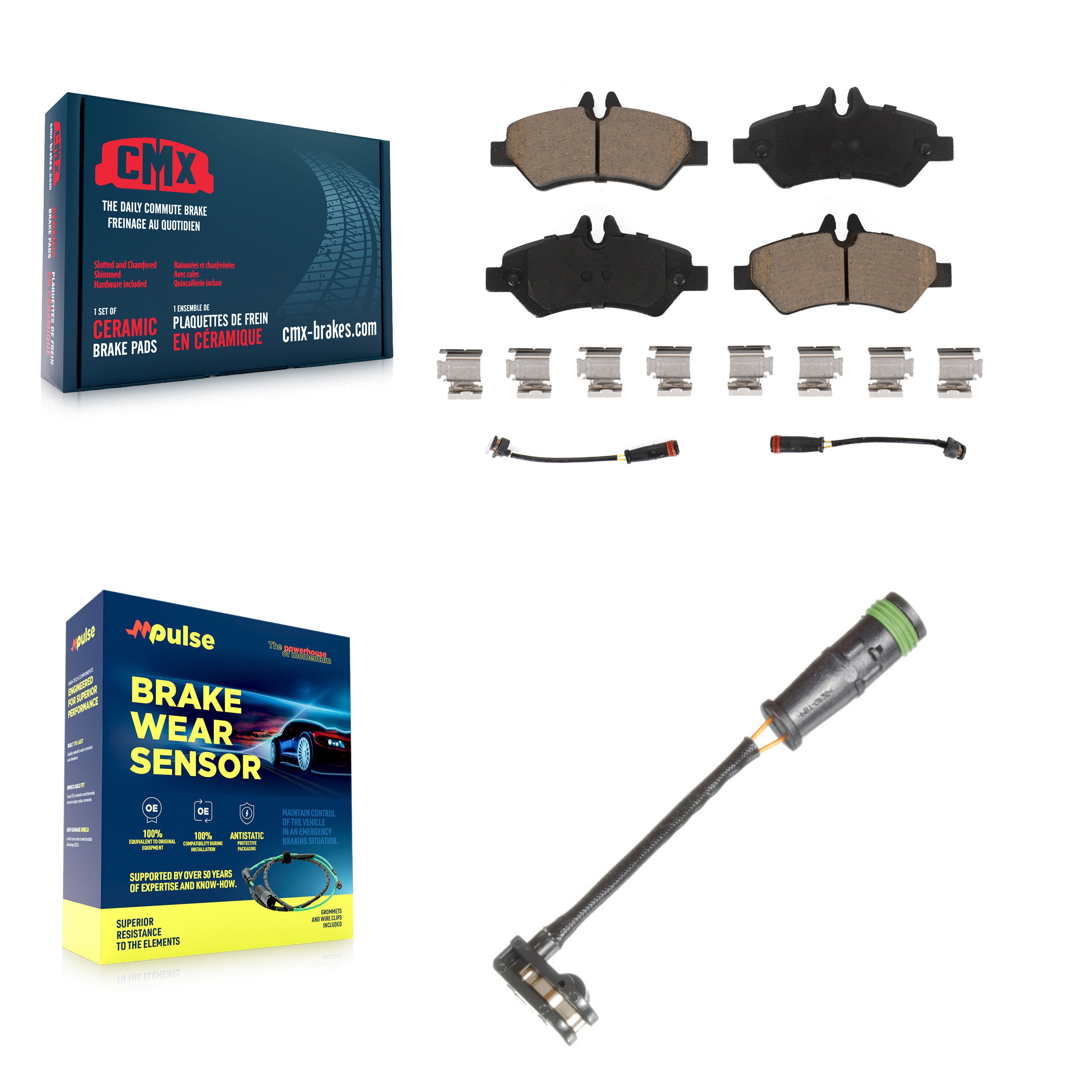 Rear Ceramic Disc Brake Pad And Extra Wear Sensor Kit For Freightliner Sprinter 2500 3500 KCW-101058