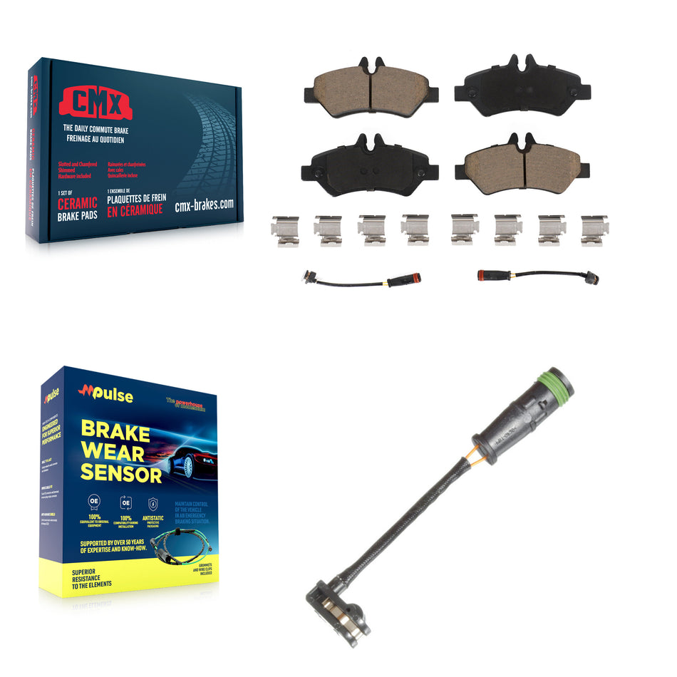 Rear Ceramic Disc Brake Pad And Extra Wear Sensor Kit For Freightliner Sprinter 2500 3500 KCW-101058