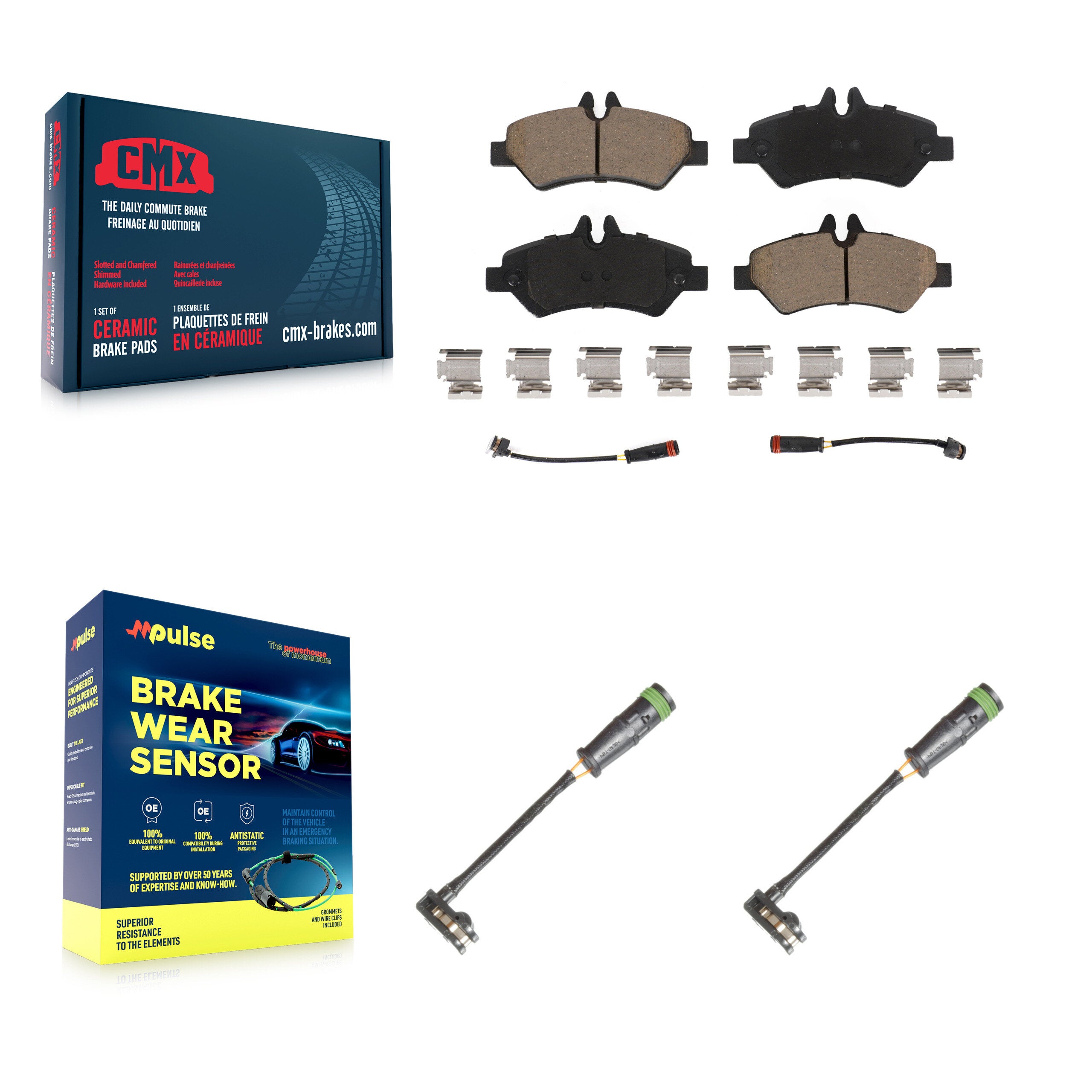 Rear Ceramic Disc Brake Pad And Extra Wear Sensor Kit For Freightliner Sprinter 2500 3500 KCW-101063