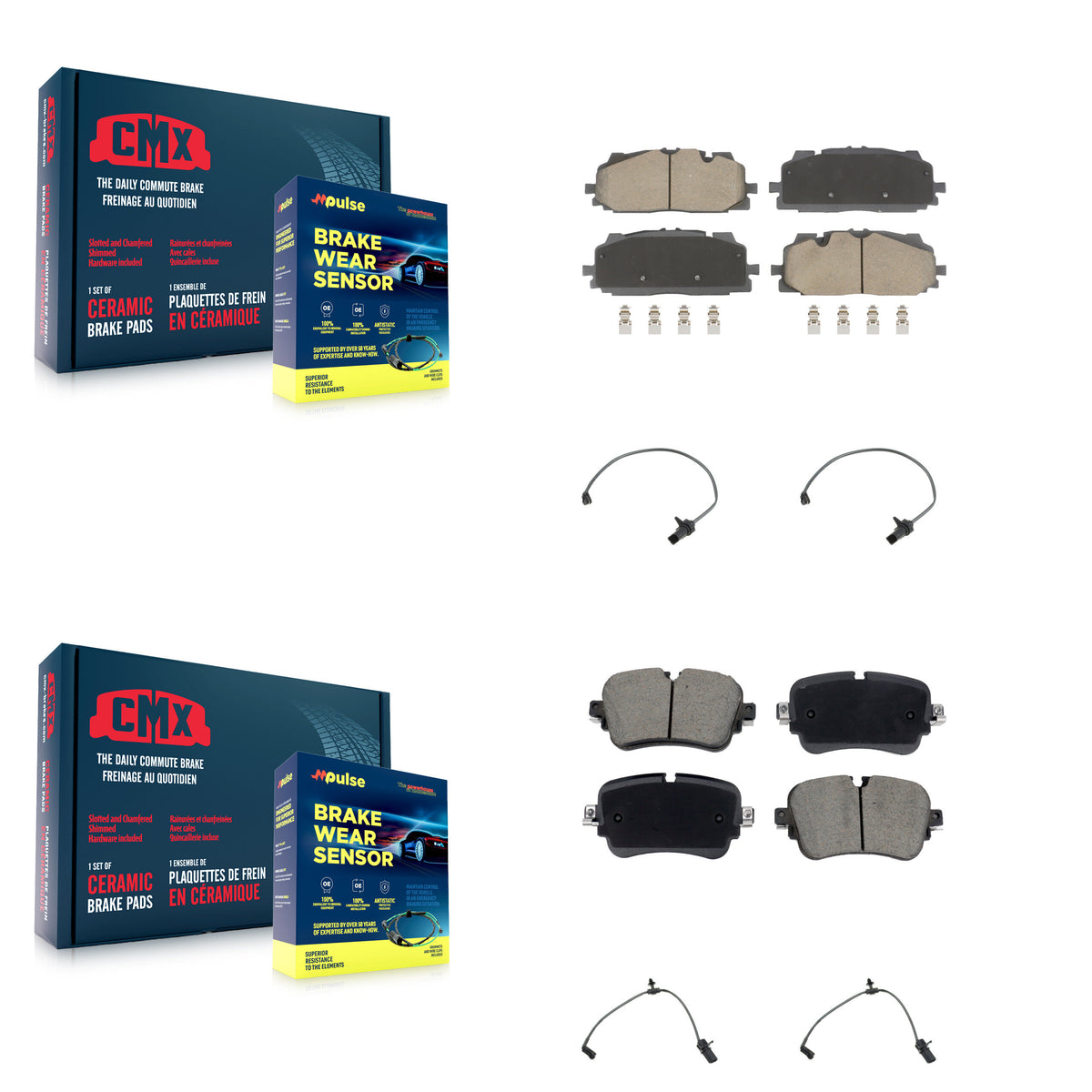 Front Rear Ceramic Disc Brake Pads And Wear Sensors Kit For Audi Q7 Q8 A8 Quattro KCW-101068