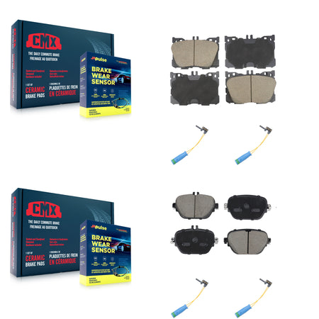 Front Rear Ceramic Disc Brake Pad Wear Sensor Kit For Mercedes-Benz E450 E400 E43 AMG E53 KCW-101087