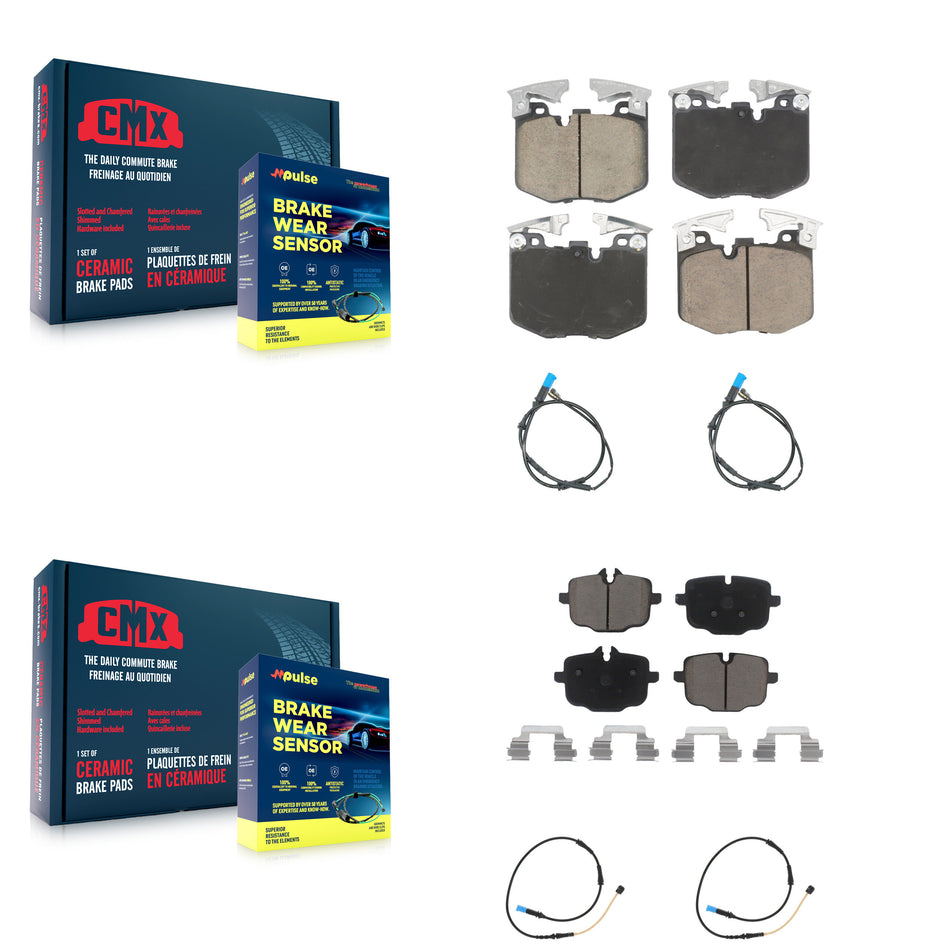 Front Rear Ceramic Disc Brake Pads And Wear Sensors Kit For BMW X4 KCW-101113