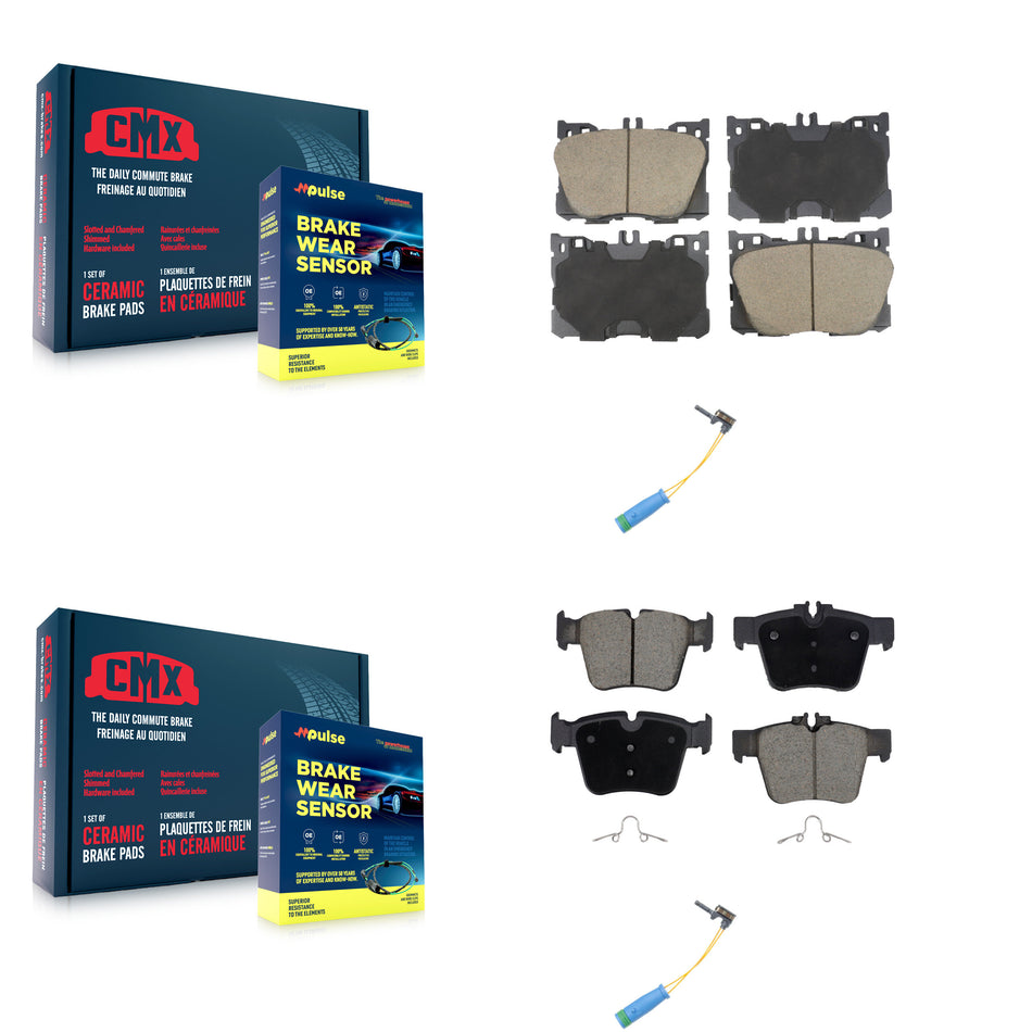 Front Rear Ceramic Brake Pads Wear Sensor Kit For Mercedes-Benz GLC300 C43 AMG GLC43 C450 KCW-101121