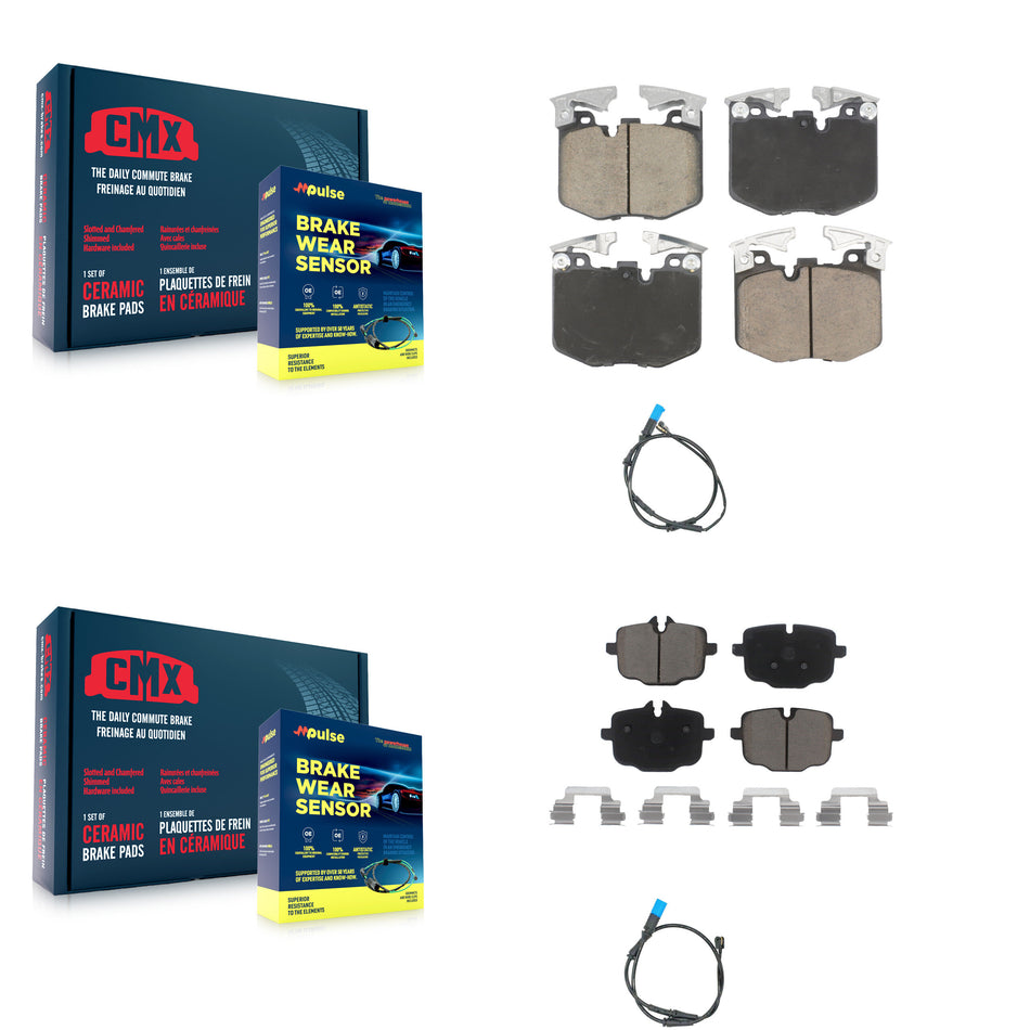 Front Rear Ceramic Disc Brake Pads And Wear Sensors Kit For BMW X3 KCW-101129