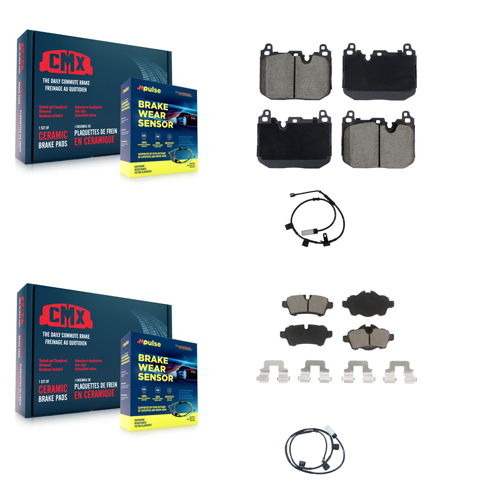 Front Rear Ceramic Disc Brake Pads And Wear Sensors Kit For Mini Cooper KCW-101131