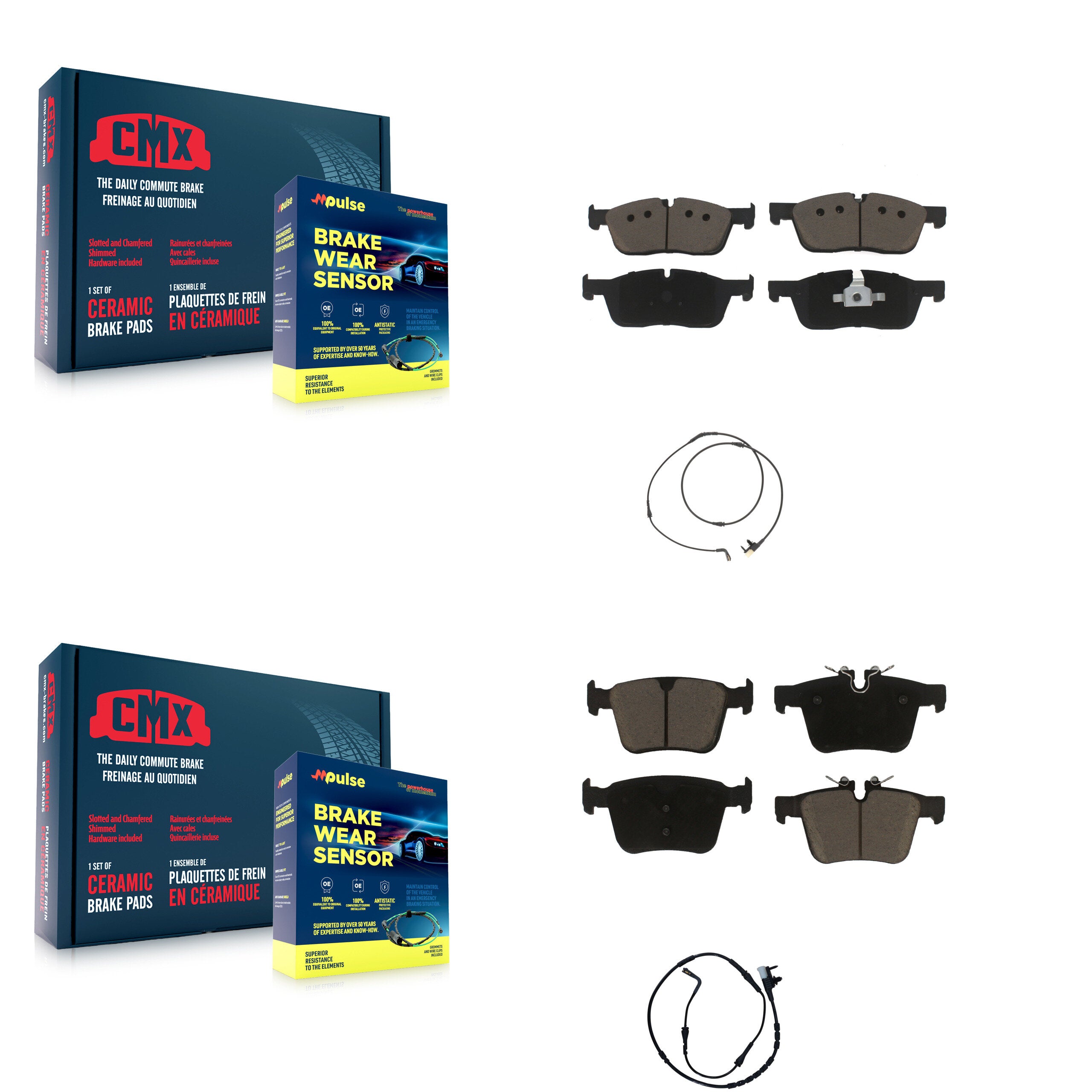 Front Rear Ceramic Brake Pad And Wear Sensor Kit For Jaguar F-Pace Land Rover Range Velar KCW-101152