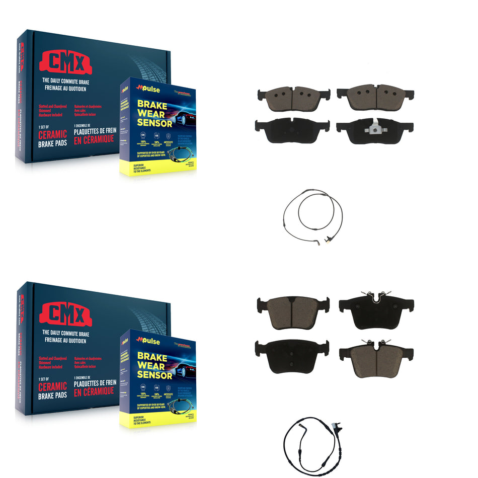 Front Rear Ceramic Brake Pad And Wear Sensor Kit For Jaguar F-Pace Land Rover Range Velar KCW-101152