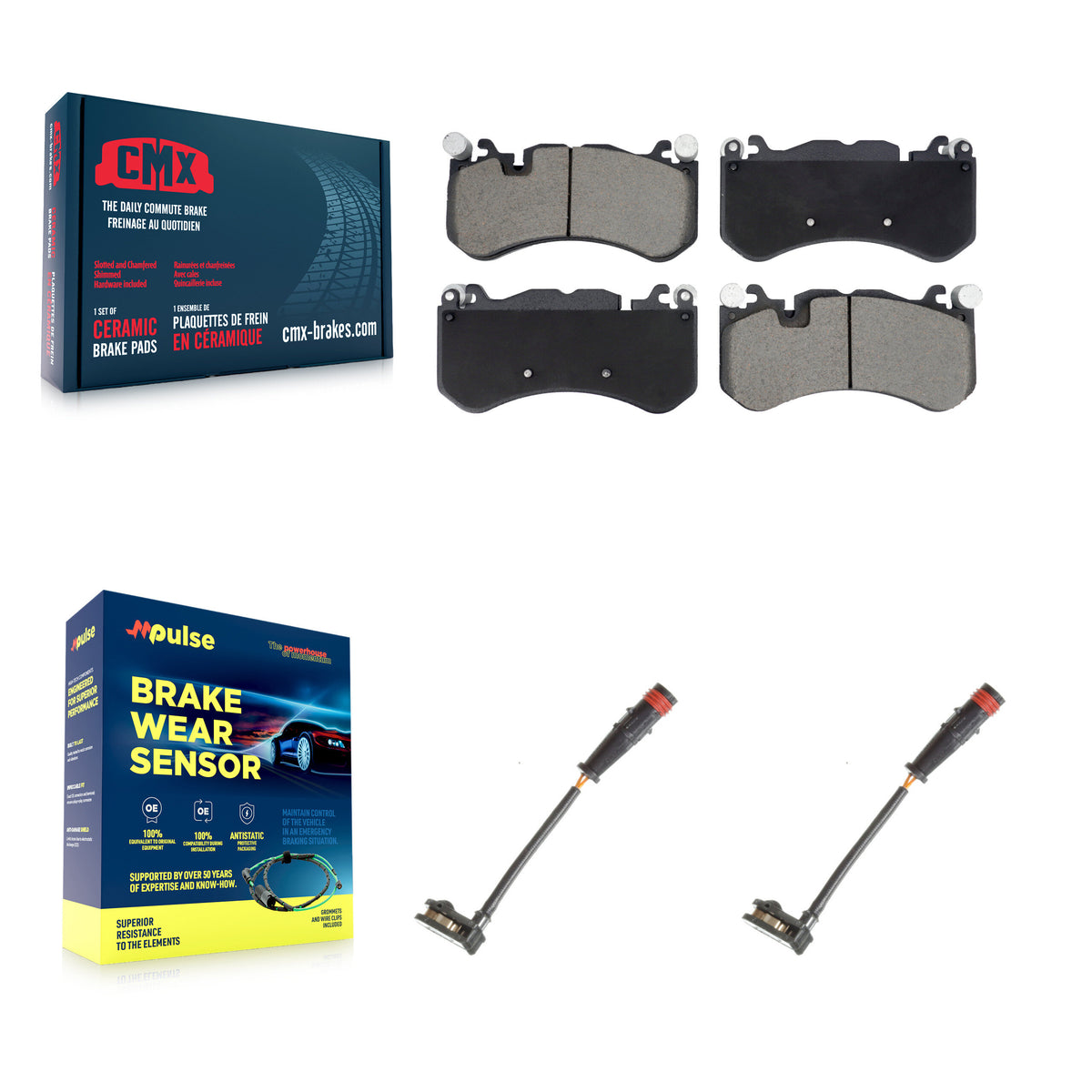 Front Ceramic Disc Brake Pads And Wear Sensor Pairs Kit For Mercedes-Benz G63 AMG KCW-101167