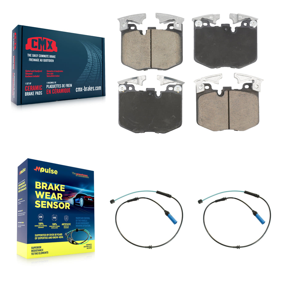 Front Ceramic Brake Pad Wear Sensor Pair Kit For BMW 530i xDrive 540i 530e 640i Gran 540d KCW-101175