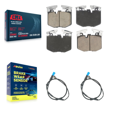 Front Ceramic Disc Brake Pads And Wear Sensor Pairs Kit For BMW X3 X4 KCW-101176