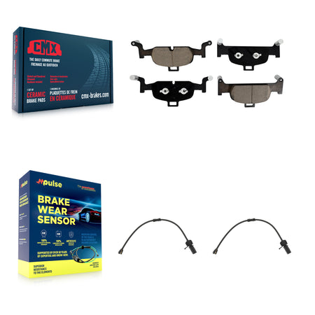 Front Ceramic Brake Pads Wear Sensor Pair Kit For 20 Audi Q5 2.0L Without Brembo Calipers KCW-101182