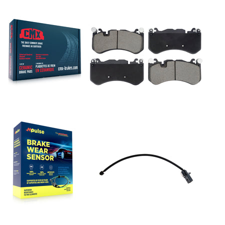 Front Ceramic Disc Brake Pads And Wear Sensors Kit For Audi RS7 With Cast Iron KCW-101203