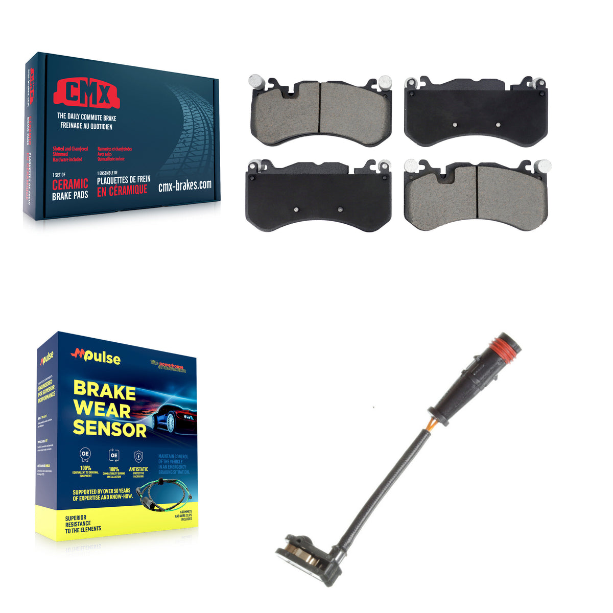 Front Ceramic Brake Pads Wear Sensor Kit For Mercedes-Benz G63 AMG with 350mm Rotor KCW-101205