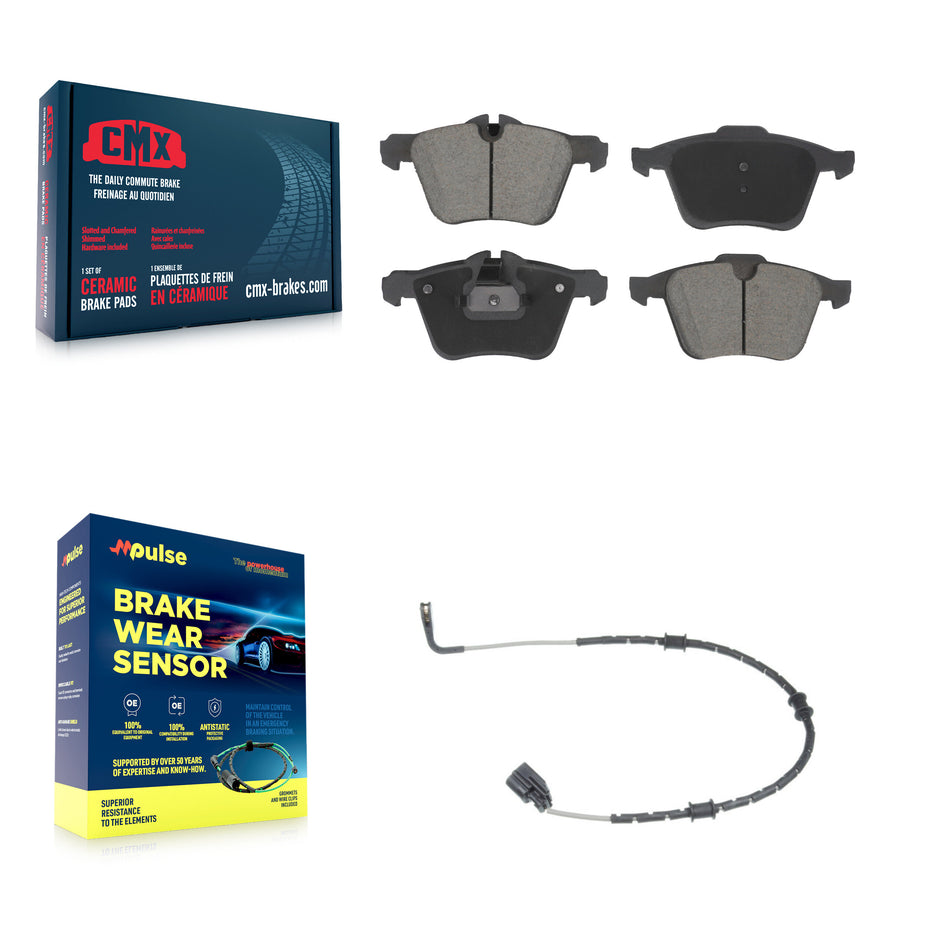 Front Ceramic Disc Brake Pads And Wear Sensors Kit For Jaguar XF XJ KCW-101207