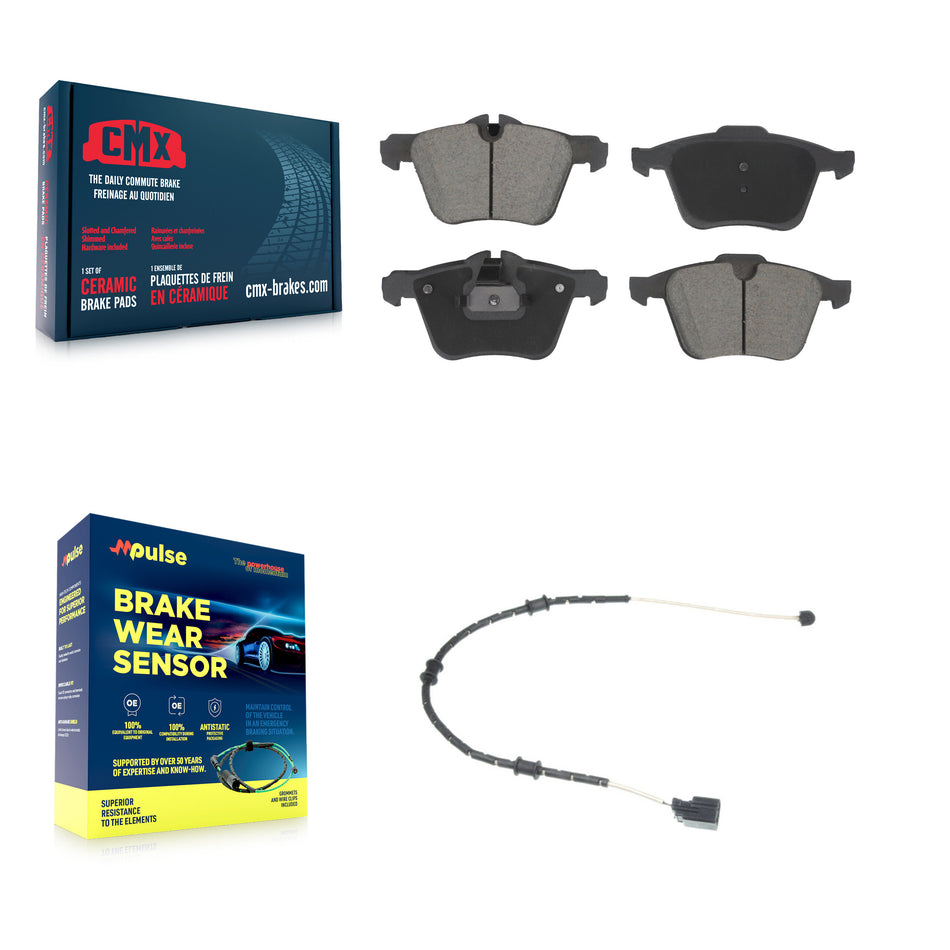 Front Ceramic Disc Brake Pads And Wear Sensors Kit For Jaguar XJ F-Type XK KCW-101209