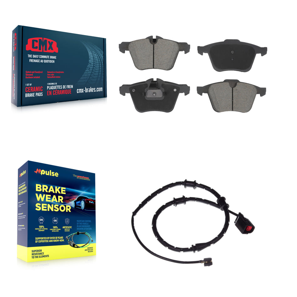Front Ceramic Disc Brake Pads And Wear Sensors Kit For Jaguar XJ KCW-101211