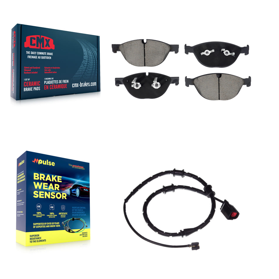 Front Ceramic Brake Pad Wear Sensor Kit For 2019 Jaguar XJ AWD with 5.0L Disc rear brakes KCW-101212