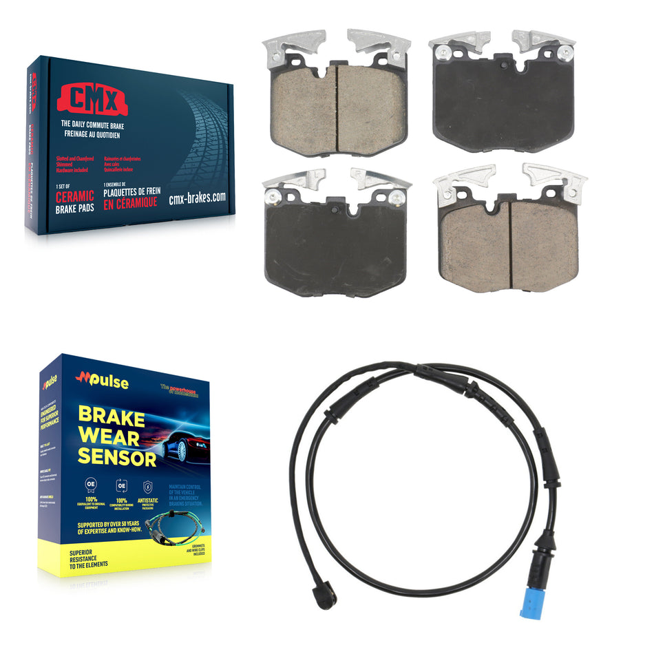 Front Ceramic Disc Brake Pads And Wear Sensors Kit For BMW X5 X7 KCW-101216