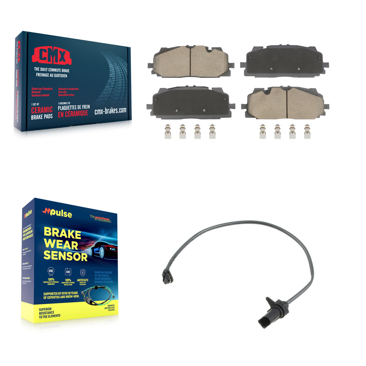Front Ceramic Brake Pads Wear Sensor Kit For Audi Q7 SQ5 S5 Q8 S4 Sportback A6 Quattro Q5 KCW-101218