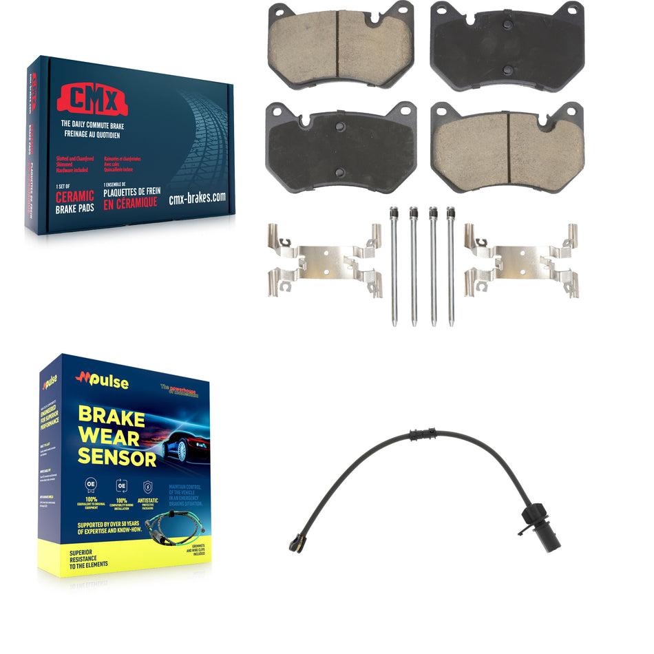 Front Ceramic Disc Brake Pads And Wear Sensors Kit For Audi Q5 2.0L KCW-101219