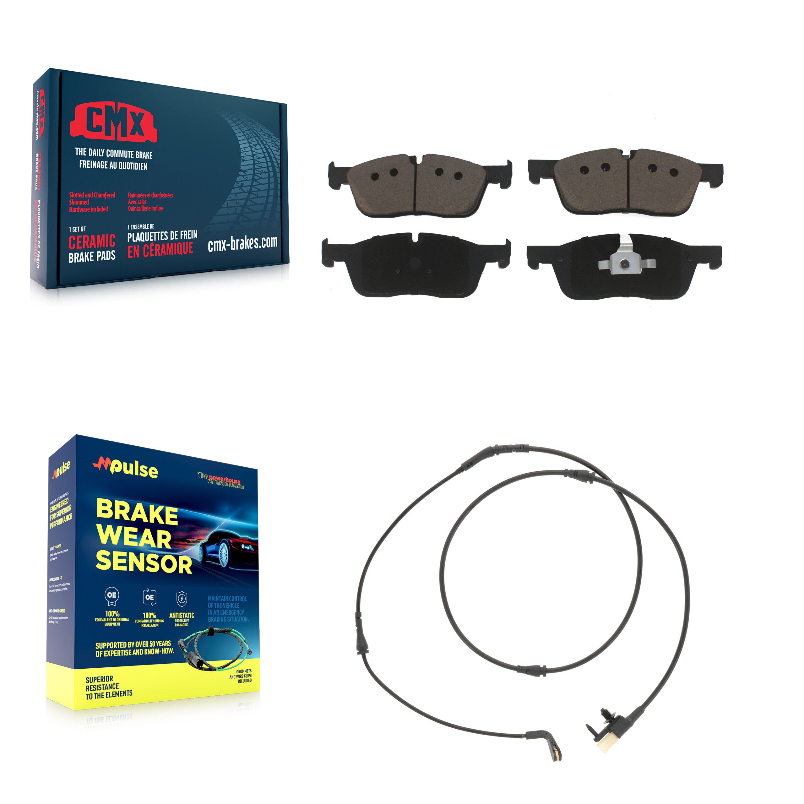 Front Ceramic Disc Brake Pad And Wear Sensor Kit For Jaguar F-Pace Land Rover Range Velar KCW-101224