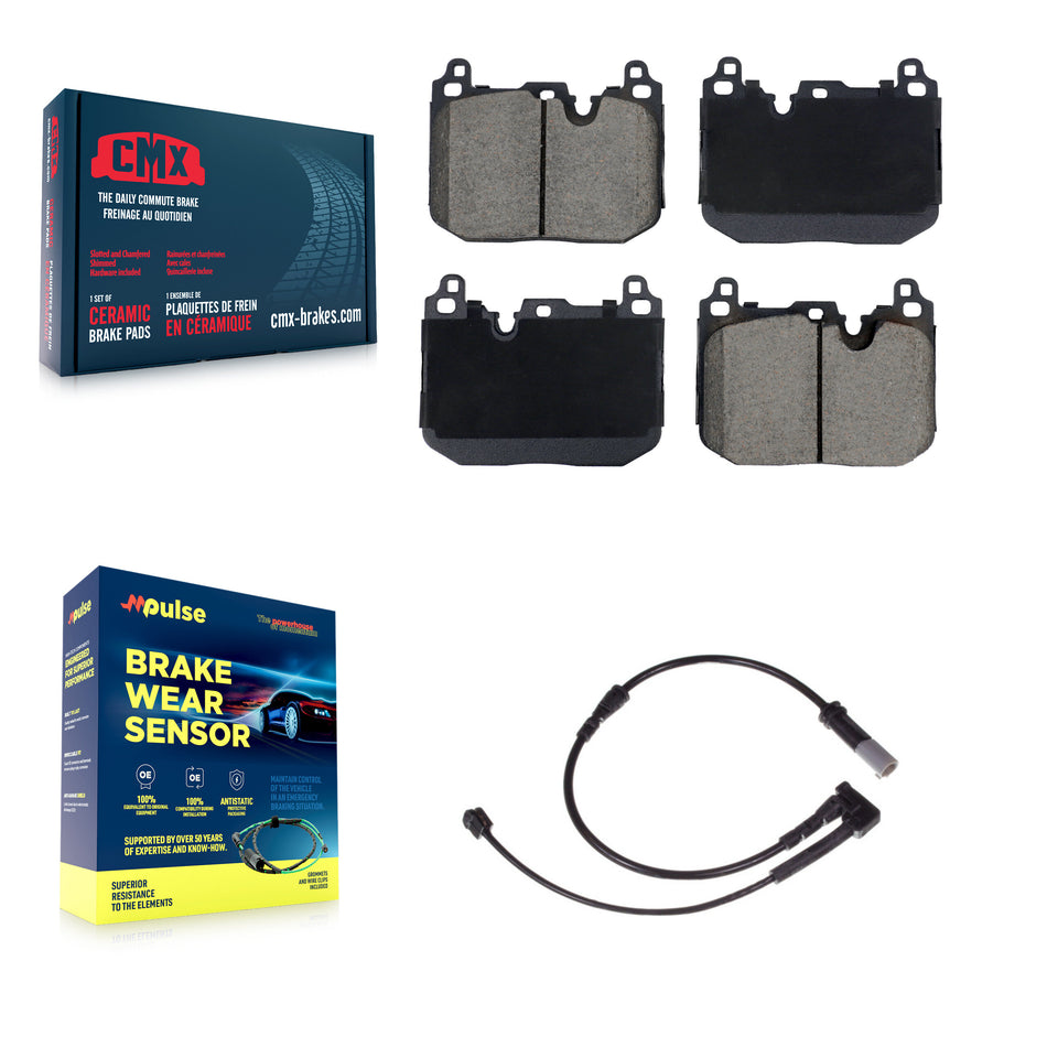 Front Ceramic Disc Brake Pads And Wear Sensors Kit For Mini Cooper KCW-101226