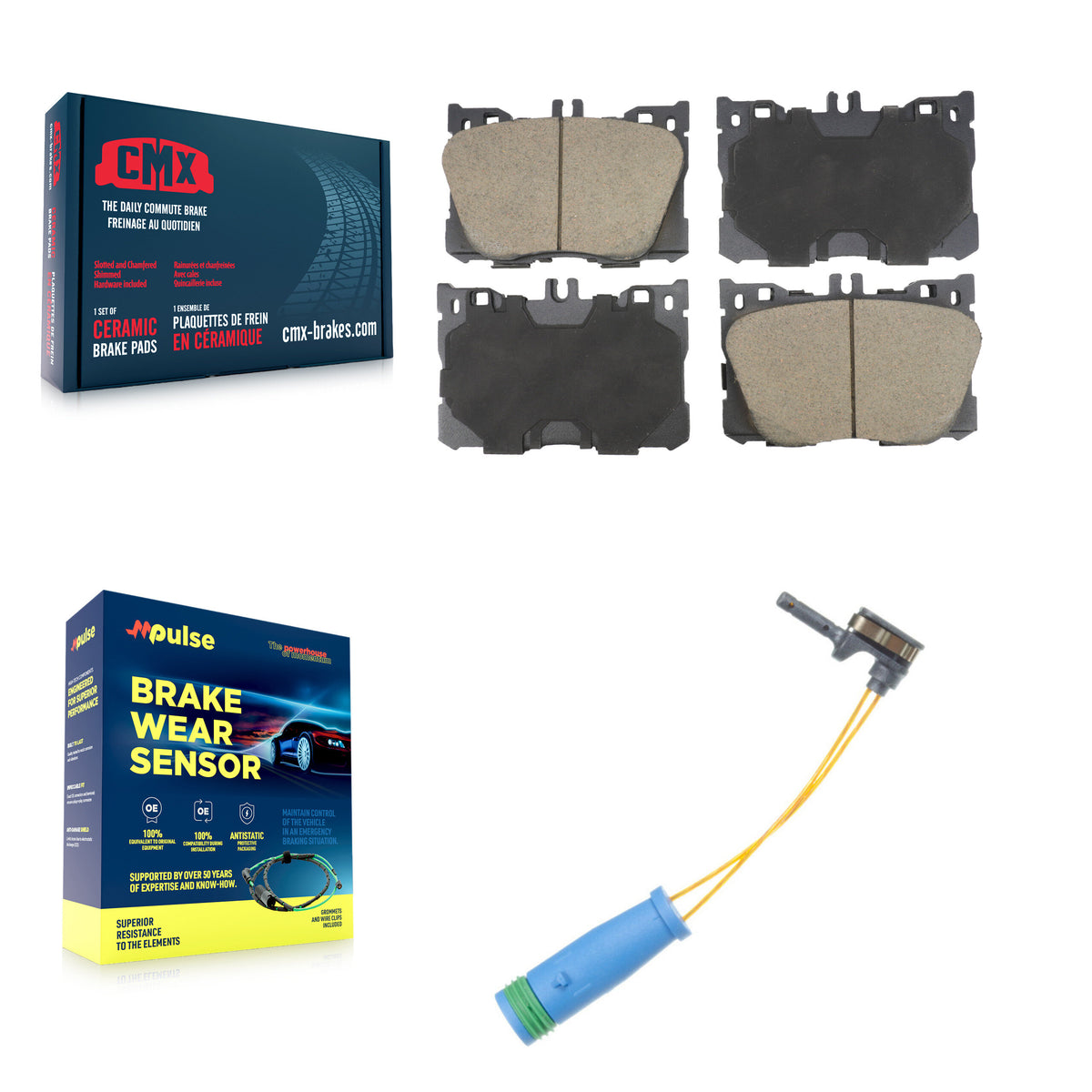 Front Ceramic Brake Pads Wear Sensor Kit For Mercedes-Benz GLC300 C43 AMG GLC43 E450 E300 KCW-101231